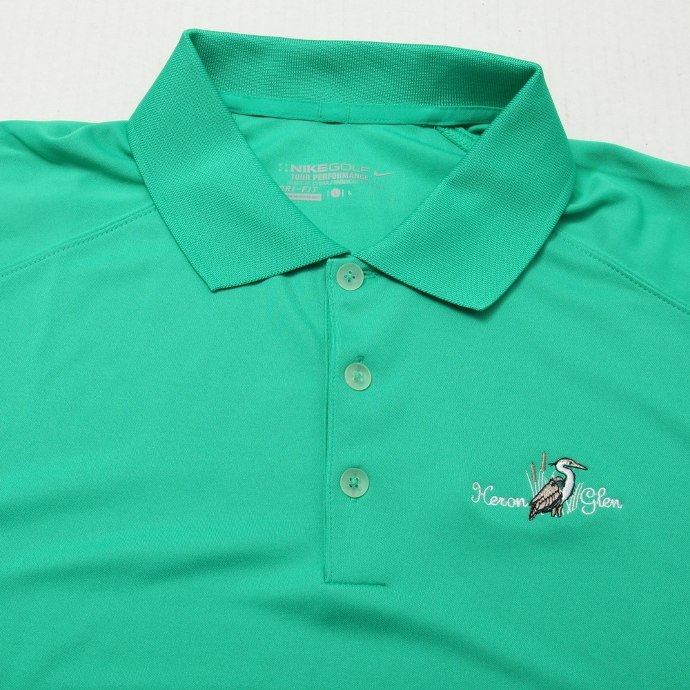 Nike Golf Dri-FIT Heron Glen 2015 Invitational Polo Shirt Mens Large Green